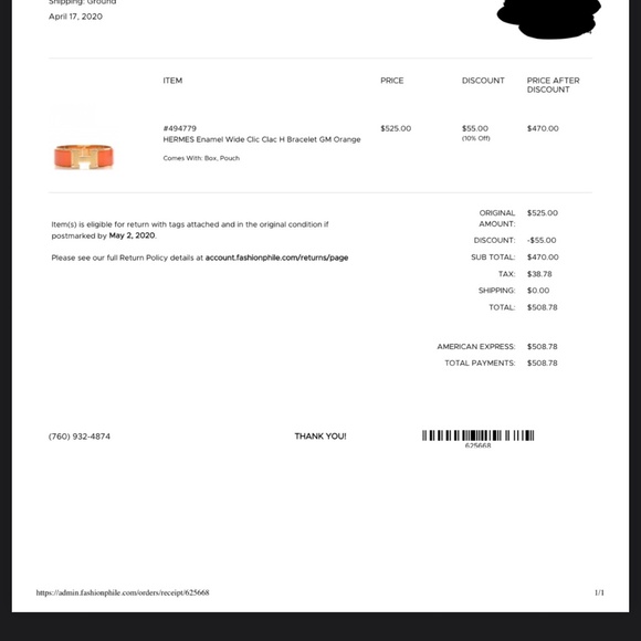 Authentic Hermés Clic Clac Bracelet, GM, orange - Picture 4 of 4